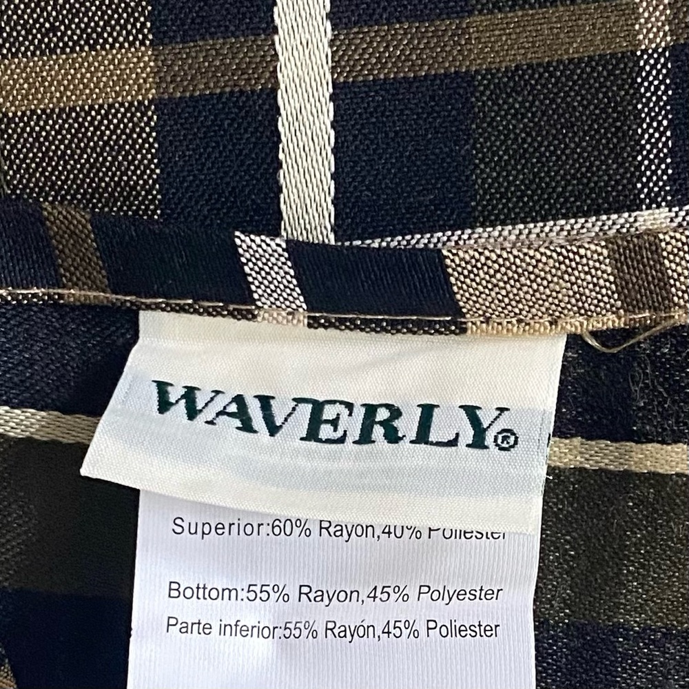 Waverly Fairfield Valance in Black and Gold  Plaid - Picture 6 of 8
